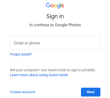 Accedi al tuo account Google per visualizzare Google Foto